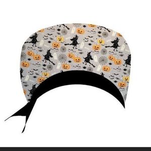 Halloween Scrub Cap, Witches & Pumpkins; Surgical Hat, Nurse & Doctor Hat, Chemo